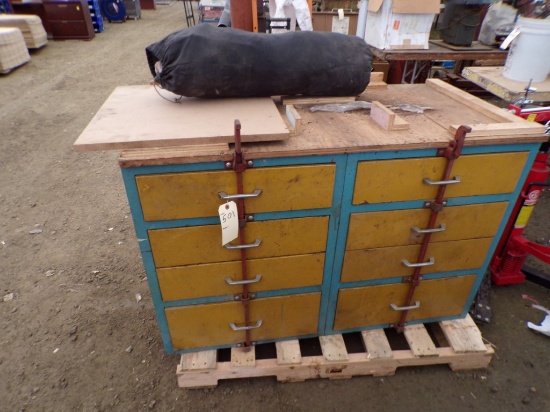8 Drawer Lockable Cabinet, 4' x 2' x 32''