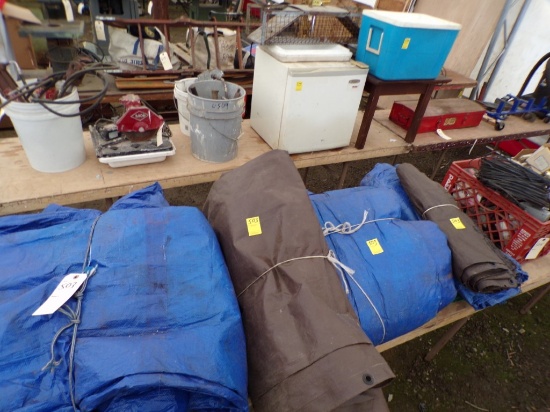 Large Group of Assort. Size Tarps