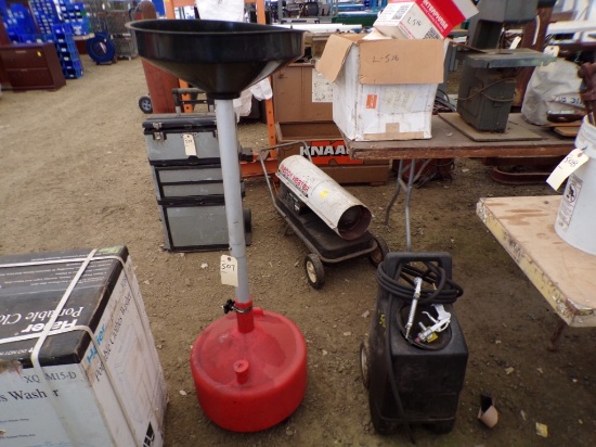 Dynamo Oil Drain Caddy and Sand Blast Hopper, NO GUN