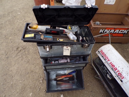 Stanley Stackable Mobile Tool Box with Contents - Sheet Rock Tools, Screwdr