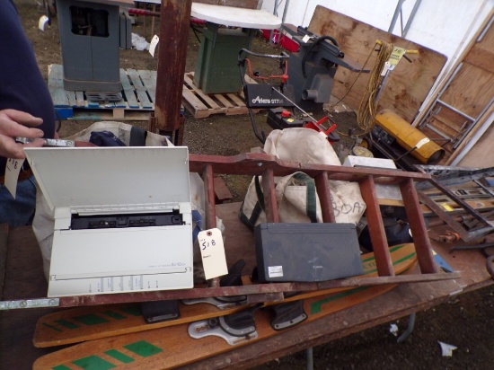 Group of Boating Items - Water Skis, Harness, CB Radio, Boat Cabin Stairs,