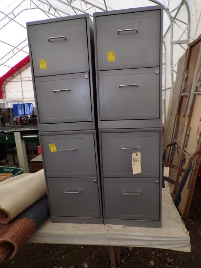 (4) 2-Drawer Filing Cabinets, Very Thin Metal