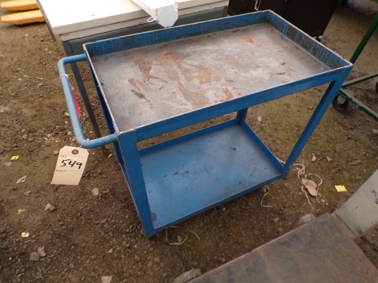 Blue Rolling Shopping Cart
