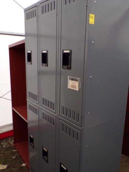 6 Bay Group of Lockers - Each Locker 12'' x 18'' x 36' - Overall 36'' x 18'