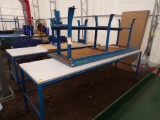 (2) Wood & Metal Work Tables/Benches, (1) 10'x30'' (1) 8'x33''