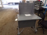 Akro-Mils Steel 36''x24'' Mobile Bin Work Cart w/28'' Louvered Bench Bin Ra