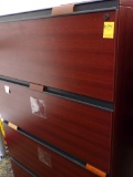 4 Drawer Cherry Like Lateral Filing Cabinet, 37'' x 20'' x 57''