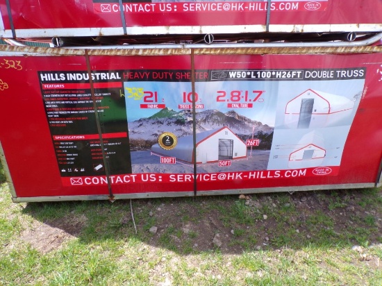 New Hills Industrial 50' x 100' x 26' Double Truss Peak Roof Vinyl Temporar