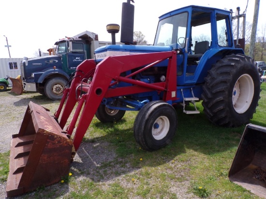 Ford 8700 2 WD Tractor with Cab and Loader Attachment,  MISSING CAB DOOR, 2