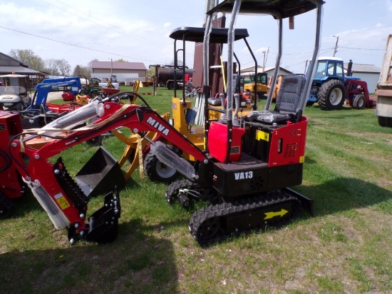 New Miva VA13 Mini Excavator with Manual Thumb, Canopy, Dozer Blade, Gas  E