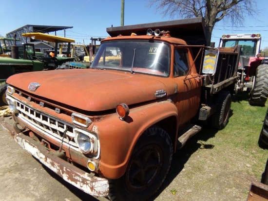 1965 Ford 600 SA Dump Truck, 6 Cylinder, 5 Spd. Trans., 2 Spd. Rear Axle, 9