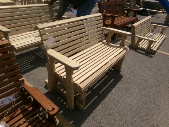 Amish Made 4' Rollback Glider Bench, Unfinished (9273)