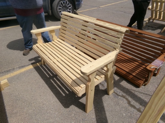 Amish Made 4' Rollback Park Bench, Unfinished (9287)