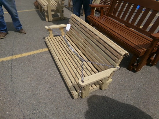 Amish Made 5' Rollback Porch Swing, Unfinished (9292)