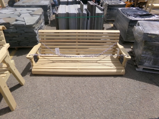 Amish Made 5' Roll Back Porch Swing, Unfinished (9296)