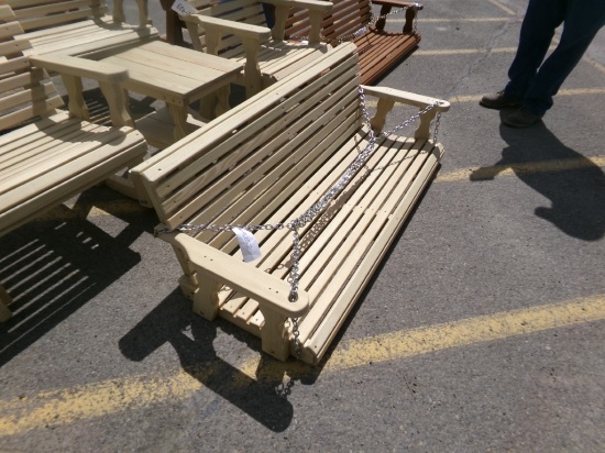 Amish Made 5' Roll Back Porch Swing, Unfinished (9297)