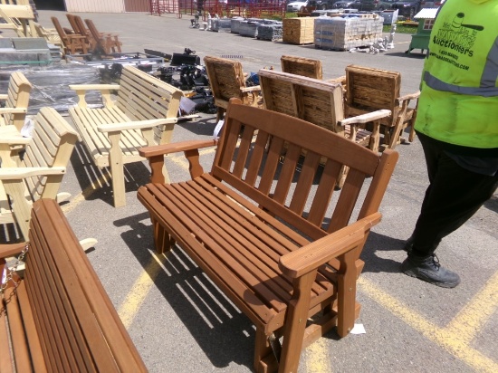 Amish Made 4' Glider Bench, Cedar Stained (9295)
