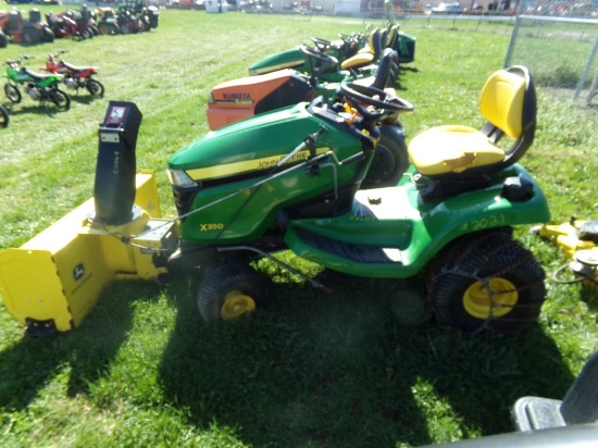 John Deere X350 Lawn Tractor with 48'' Deck and T2740 40'' 2 Stage Snowblow