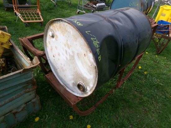 (2) 55 Gal. Barrel Carts with (1) Barrel (5354)