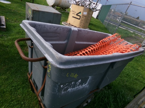 Gray Cons. Garbage Cart with Snow Fence (5359)