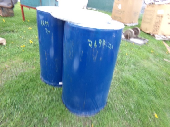 (2) Blue Steel 55 Gal. Drums, Food Grade (2 x Bid Price) (5655)