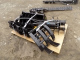 Mini Excavator Attachment Set: Grapple, Buckets, Rake, Ripper, Hyd Auger an