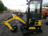 New AGT QH13R Mini Excavator w/Enclosed Cab, Dozer Blade, Manual Thumb, Aux