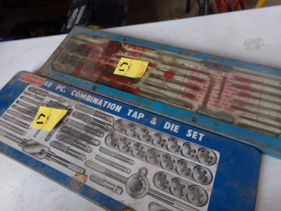 (2) Sets of Tap and Dies: (1) Metric and (1) Inch