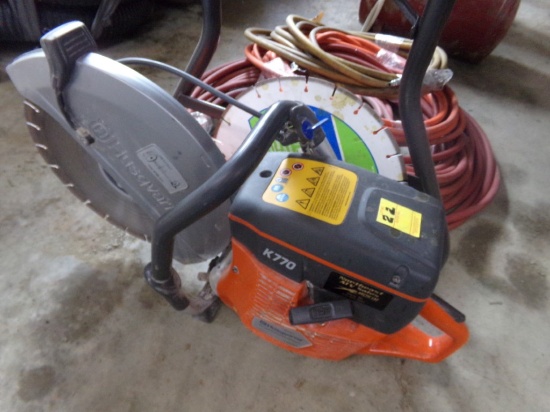 (1) Husqvarna K770 Demo Saw with Extra Blade, Gas Engine, Nice Condition
