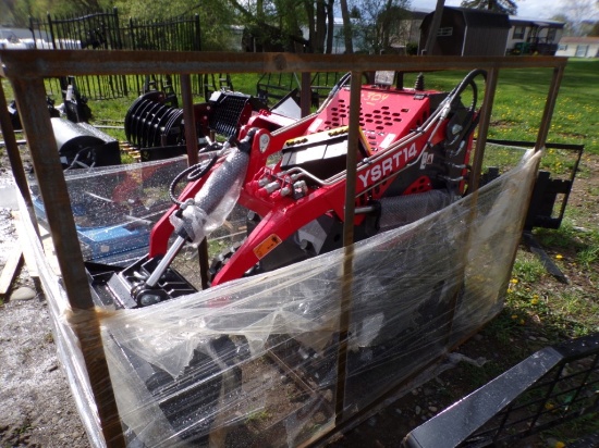 AGT YSRT14 Stand On Mini Track Skid Loader, Red, 42cc Engine, 32'' Bucket