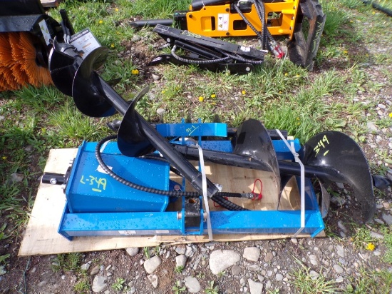 New Giyi Hyd. Skid Steer Auger Drive with (3) Bits, 8'', 12'',16''