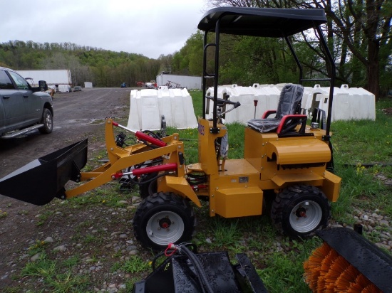 New AGT KRW23 Mini Front End Loader with 739cc Engine, 39'' Bucket, Yellow,