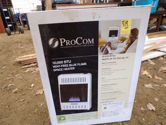 New Pro Com 10,000 BTU Blue Flame Space Heater, Vent Free, Natural Gas or P