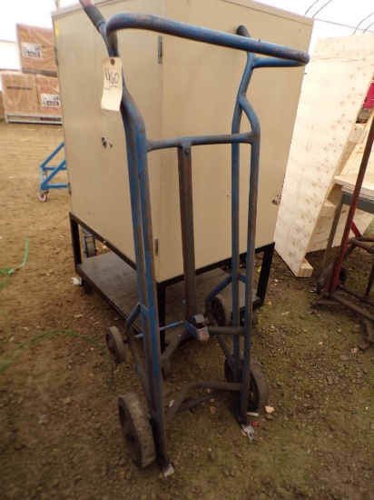 Blue 4-Wheeled Barrel Cart