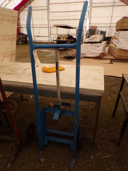 Blue 2-Wheeled Barrel Cart