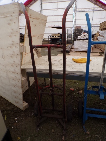 Red 2-Wheeled Barrel Cart