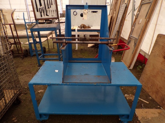 Take-Up Reel Stand On Rolling 48'' x 24'' 2-Tier Table