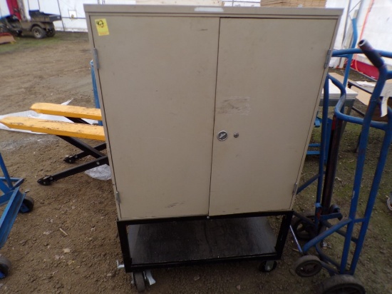 2-Door Storage Cabinet 36'' x 28'' x 40'' On Rolling Black Cart