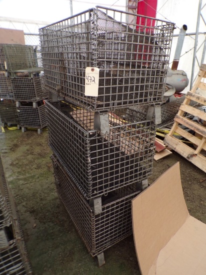 (3) Collapsible Metal Bins 32'' x 20'' x 16'' 3 X BID PRICE