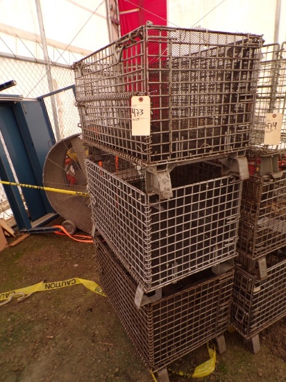 (3) Collapsible Metal Bins 32'' x 20'' x 16'' 3 X BID PRICE