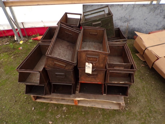 Group Of Metal Warehouse Storage Bins/Containers