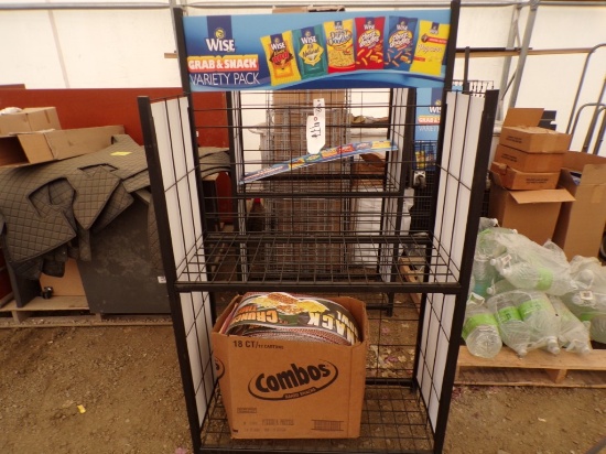 Black 36'' x 16'' x 62'' 2-Tier Display Rack