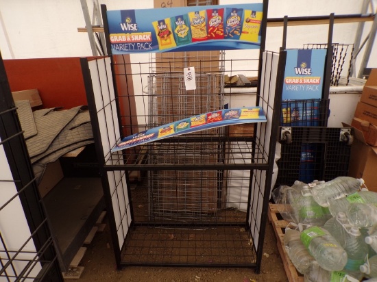 Black 36'' x 16'' x 62'' 2-Tier Display Rack
