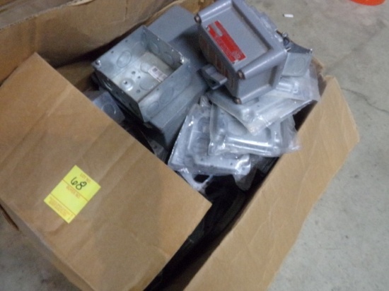 Box of Steel Electrical Boxes and Covers