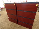 (2) 4-Drawer Lateral Wood Grain Filing Cabinets, Nice (2 x Bid Price)