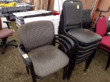 (3) Black/Gray Stackable Arm Chairs and (6) Stackable Banquet Chairs