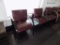 3 Seat Waiting Room Set eith Glass Tables Between Chairs