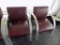 (2) Maroon and Gray Waiting Room Chairs