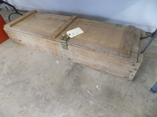 4' Long Wooden Military Case Marked ''Cannon Ammunition''