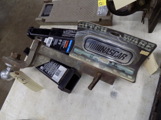 Group of Hitch Parts: Adapter Sleeves, Small Receiver Hitches and Adapters